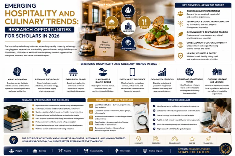 Emerging Hospitality and Culinary Trends: Research Opportunities for Scholars in 2026